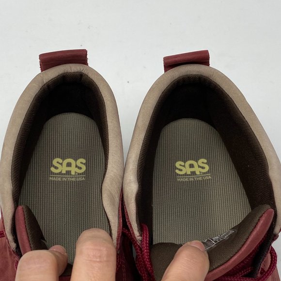 SAS Pink and Red Ankle Booties with Lace-Up Design - Picture 14 of 16